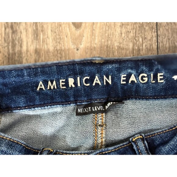 AMERICAN EAGLE NEXT LEVEL AIRFLEX WOMENS 28X30 DENIM BLUE STRETCH SLIM STRAIGHT - Picture 7 of 9